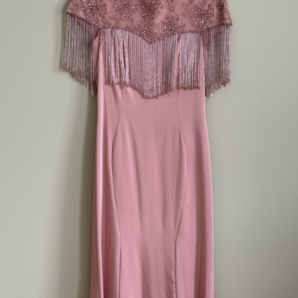 Elegant Pink Fringe Dress